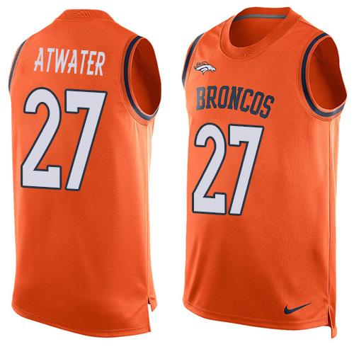  Broncos #27 Steve Atwater Orange Team Color Men's Stitched NFL Limited Tank Top Jersey